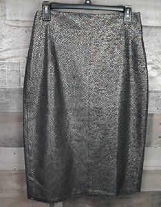 Rebecca Moses Leather Pencil Colorful Polka-Dot Skirt